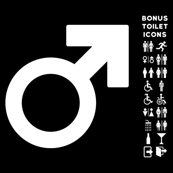 Male Symbol Flat Glyph Icon and Bonus