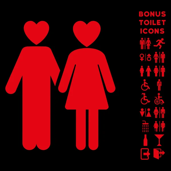 Lovers Flat Glyph Icon and Bonus — Stock Photo, Image