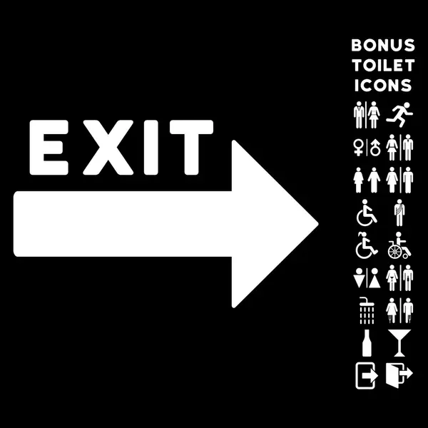 Exit pijlpictogram-vlakke Glyph en Bonus — Stockfoto
