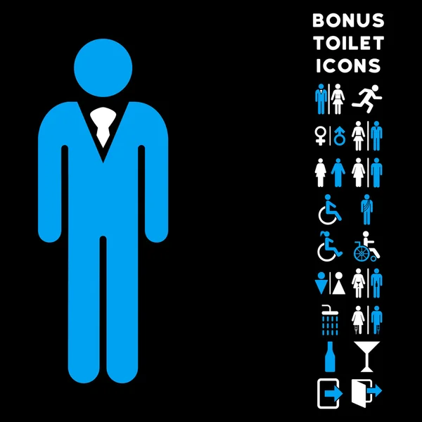 Gentleman plochý glyf ikona a Bonus — Stock fotografie