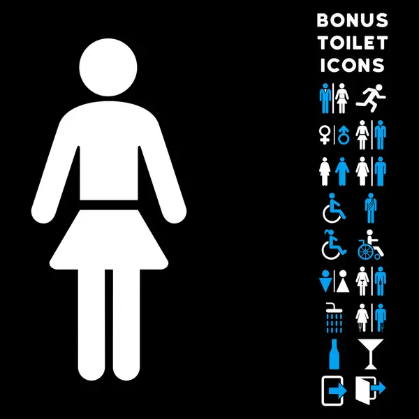 Lady Flat Glyph Icon and Bonus — Stock Photo, Image