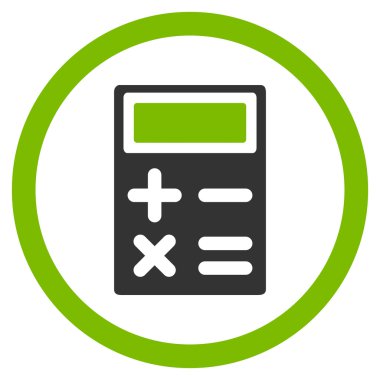 Hesap makinesi yuvarlak glif simgesi