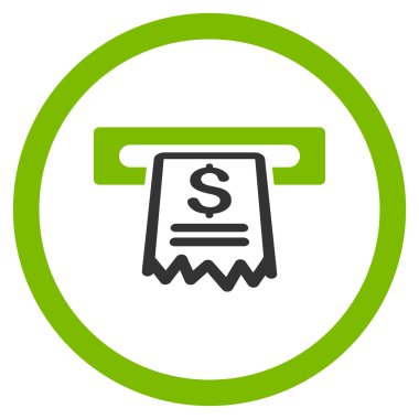 Kasiyer giriş yuvarlak glif simgesi