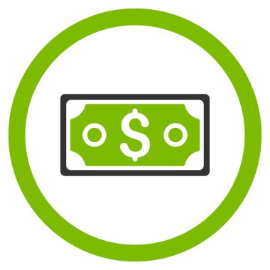 Doları banknot yuvarlak glif simgesi