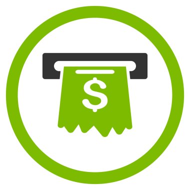 Para yuvarlak glif simgesi