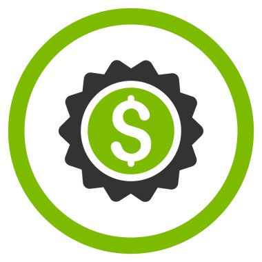 Damga yuvarlak glif simgesi bankacılık