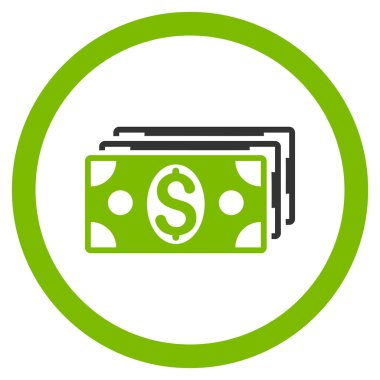 Doları banknot yuvarlak glif simgesi