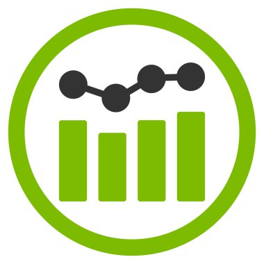 Grafikler yuvarlak glif simgesi