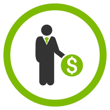 Bankacı yuvarlak glif simgesi