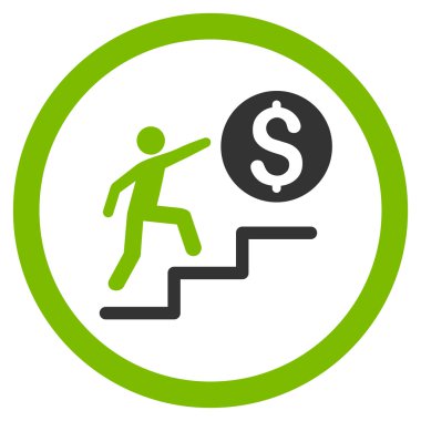 İş adımları yuvarlak glif simgesini