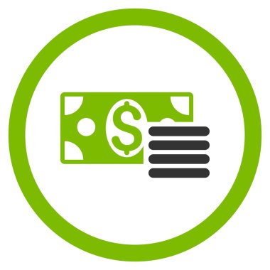 Doları nakit yuvarlak glif simgesi