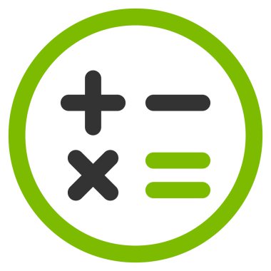 Hesap makinesi yuvarlak glif simgesi