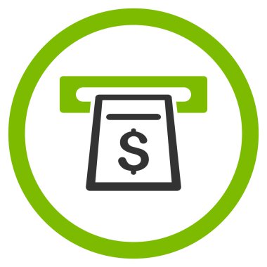 Para yuvarlak glif simgesi