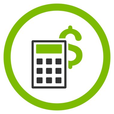 İş hesap makinesi yuvarlak glif simgesi