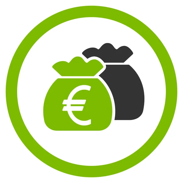 Euro Money Bags ícone de glifo arredondado — Fotografia de Stock