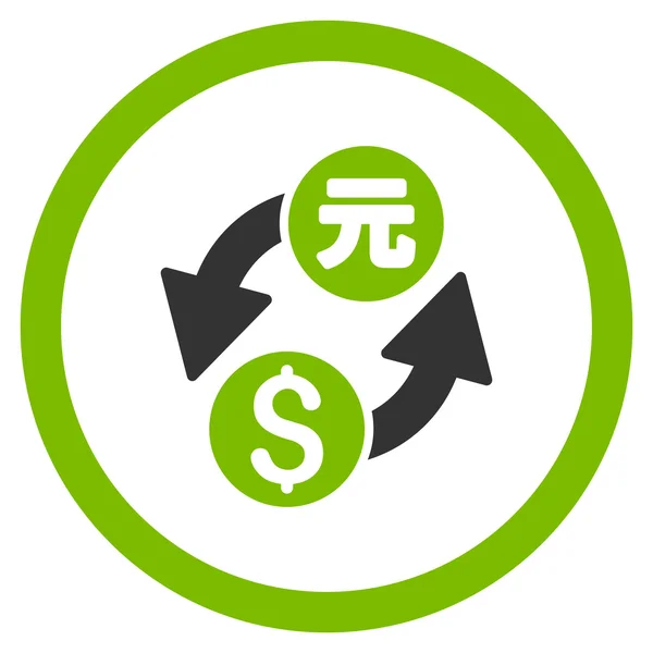 Dollar Yuan Exchange arrondi Glyphe Icône — Photo