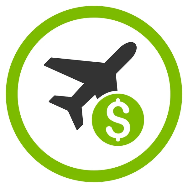 Vliegtuig prijs afgeronde Glyph pictogram — Stockfoto