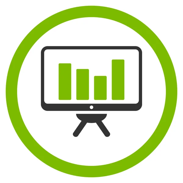 Bar Chart Monitoring Rounded Glyph Icon — Stock Photo, Image