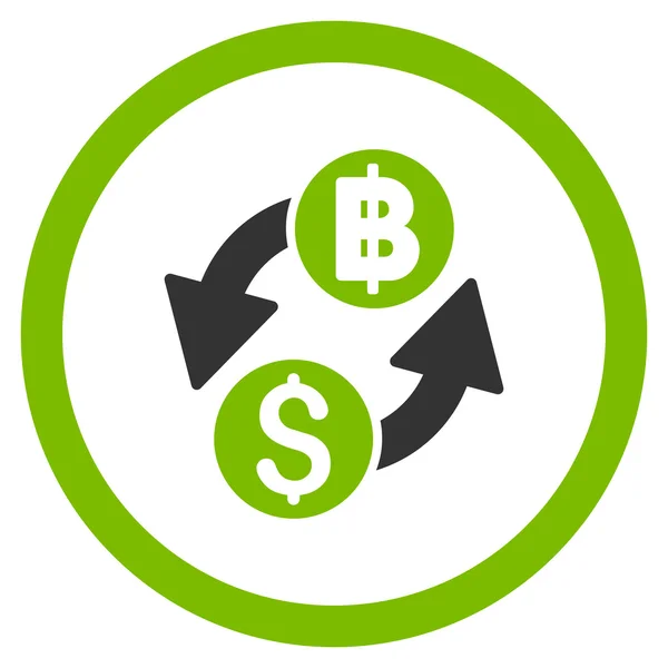 Dollar Baht Exchange afgerond Glyph pictogram — Stockfoto