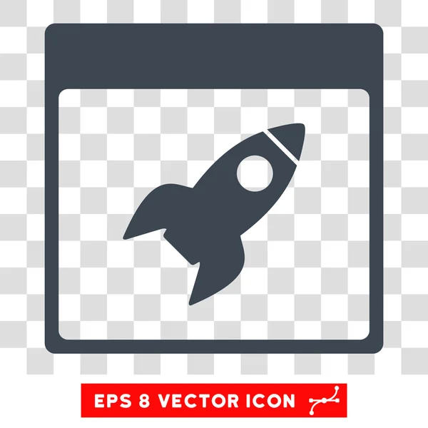 Rakete Kalenderseite eps Vektor-Symbol — Stockvektor