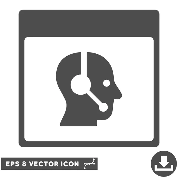 Centre d'appels Opérateur Calendrier Page Vector Eps Icon — Image vectorielle