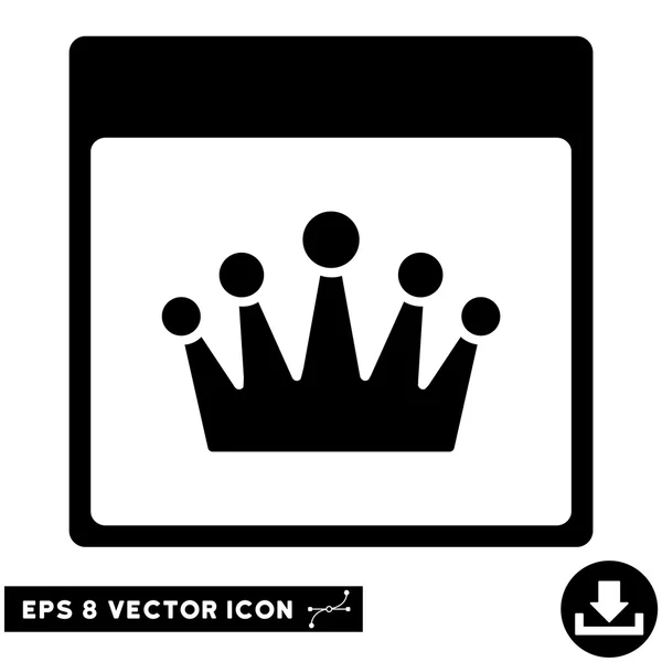 Crown Calendar Page Vector Eps Icon — Stock Vector