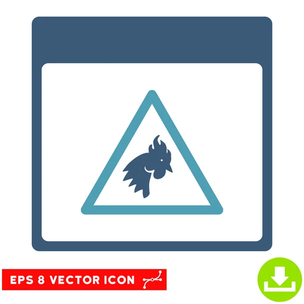 Gallo Peligro Calendario Página Vector Eps icono — Vector de stock