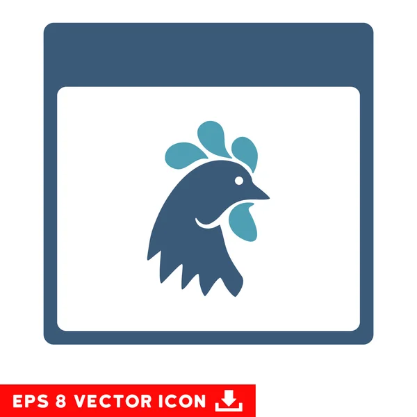 Rooster Head Calendar Page Vector Eps Icon — Stock Vector