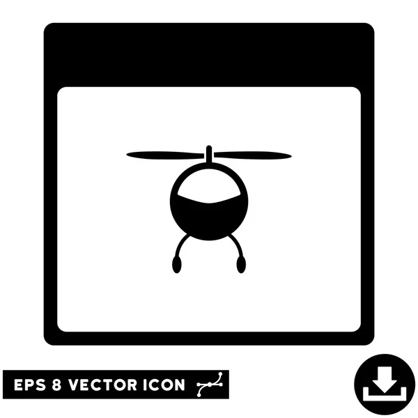 Helicopter Calendar Page Vector Eps Icon — Stock Vector