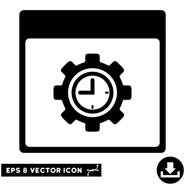 Reloj Configuración engranaje Calendario Página Vector Eps icono — Vector de stock