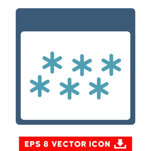 Copos de nieve Calendario Página Vector Eps icono — Vector de stock