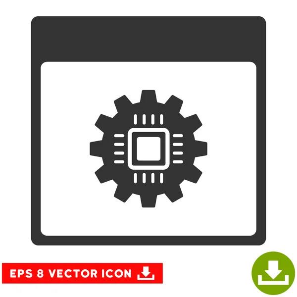 Chip Gear Calendar Page Vector Eps Icon — Stock Vector