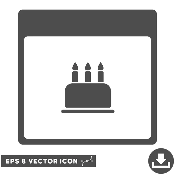 Birthday Cake Calendar Page Vector Eps Icon — Stock Vector