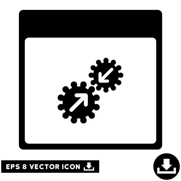 Gears Integration Calendar Page Vector Eps Icon — Stock Vector