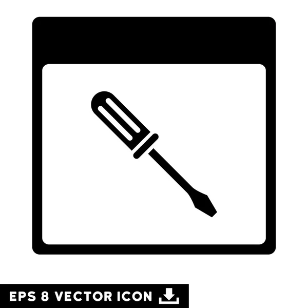 Tournevis Calendrier Page Vector Eps Icon — Image vectorielle