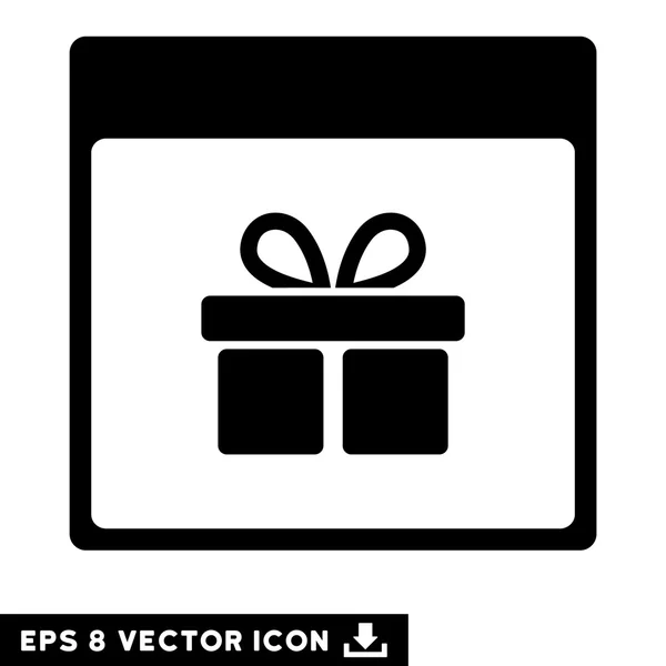 Present Box Calendar Page Vector Eps Icon — Stock Vector