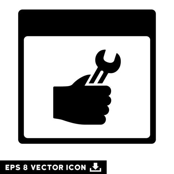 Service Hand Kalender sida vektor Eps skiftnyckelikonen — Stock vektor