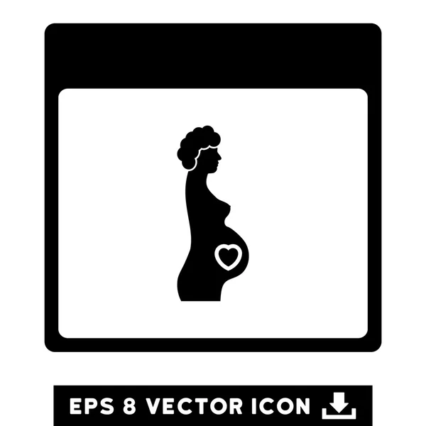 Femme enceinte Calendrier Page vectorielle Eps icône — Image vectorielle