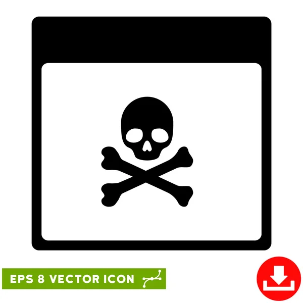 Poison Skull Calendar Page Vector Eps Icon — Stock Vector