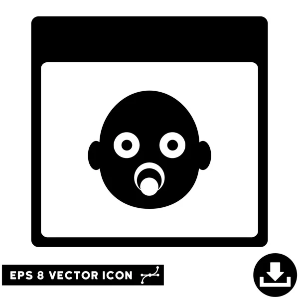 Página de Calendário de cabeça recém-nascido Vector Eps Icon — Vetor de Stock