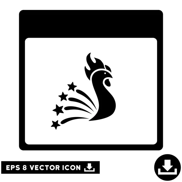 Galo festivo Calendário Página Vector Eps Icon — Vetor de Stock