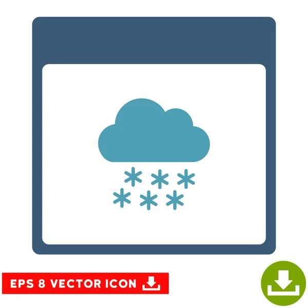 Snow Cloud Calendar Página Vector Eps Ícone — Vetor de Stock