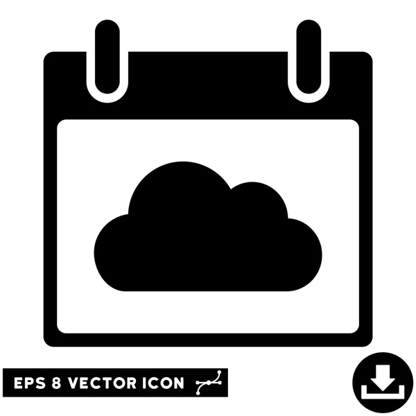 Calendário de nuvem Dia Vector Eps Icon — Vetor de Stock