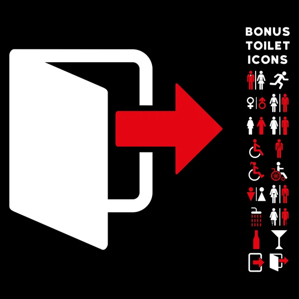 Exit deur plat Vector Icon en Bonus — Stockvector