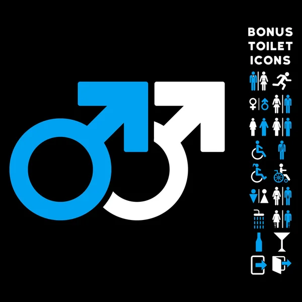 Gay par platt vektor symbol och Bonus — Stock vektor