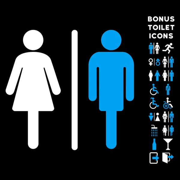 WC kişi düz vektör simge ve Bonus — Stok Vektör