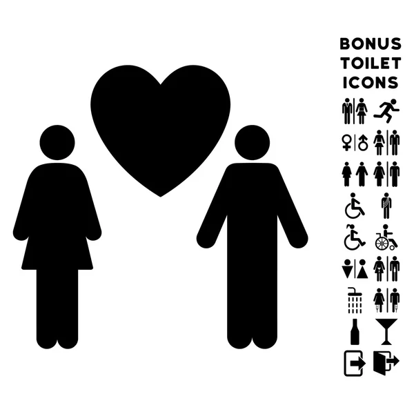 Любов пара плоска Векторна піктограма і бонус — стоковий вектор