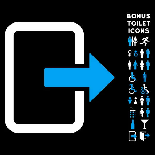 Puerta de salida Vector plano icono y bono — Archivo Imágenes Vectoriales