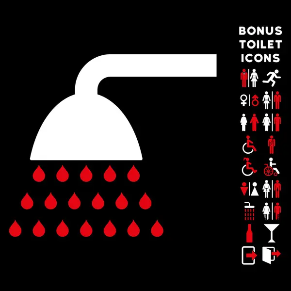 Dusche flache Vektor-Symbol und Bonus — Stockvektor