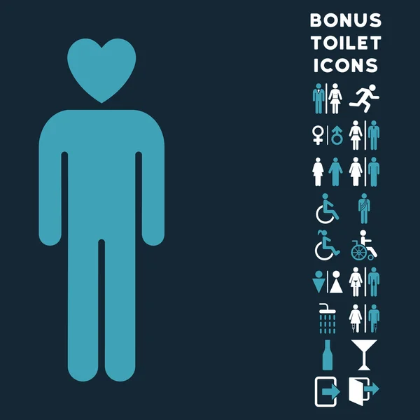 Lover Man Flat Vector Icon and Bonus — Stock Vector